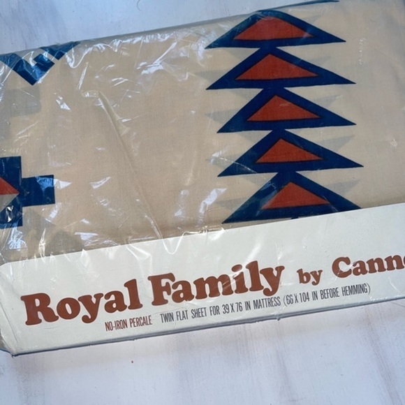 Vtg Cannon Royal Family Arrowood‎ Southwest TWIN FLAT Sheet ONLY Style 739 - Picture 2 of 7